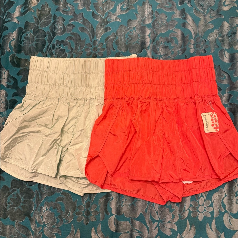 FP Movement by Free People High Waist Shorts - Orange and Light Green